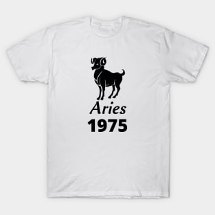 Black Aries Zodiac 1975 T-Shirt